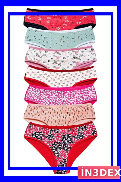 İN3DEX Pack of 7 Cotton Lycra Bato Panties with Wide Waistband