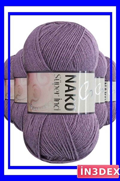 İN3DEX 5 Pieces of 100 Grams of Light Plum Color Yarn for Hand Knitting