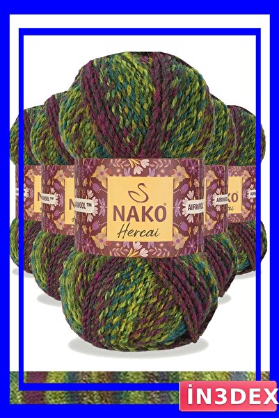 İN3DEX Hercai Patterned Hand Knitted Drawstring Set of 5