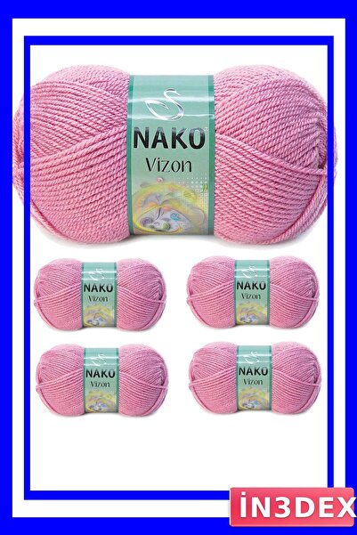 İN3DEX 5 Pieces of Acrylic Hand Knitting Yarn in Dried Rose Color
