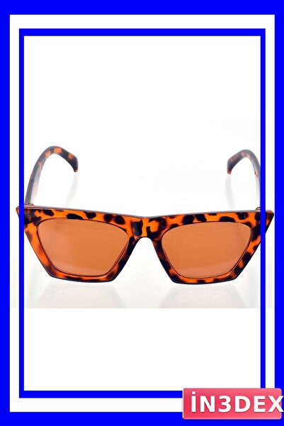 İN3DEX Leopard Patterned Cat Eye Design Women's Sunglasses