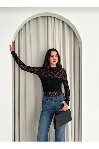 BALCOLLECTİON Transparent Lace Blouse