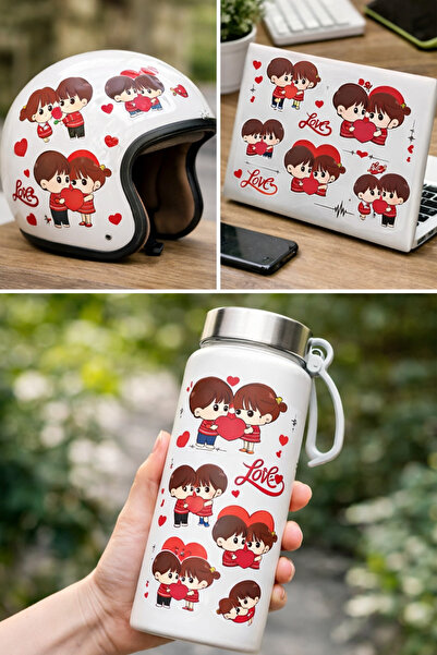 Limitless Design Cute Love Couple Sticker Set 22X30 cm – Decorative Sticker P...