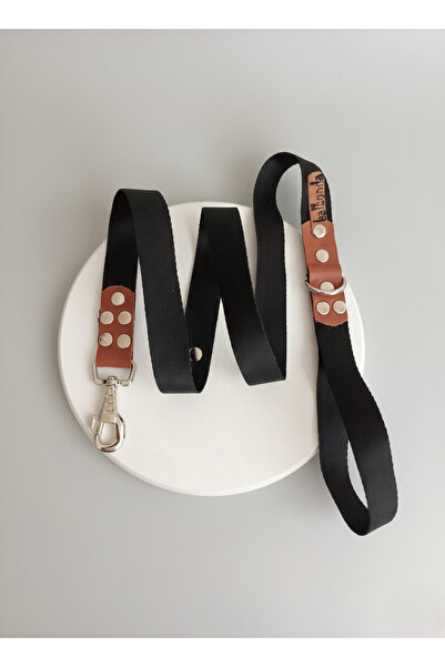 balkonda Dog Walking Leash Collar 2.5cm Width Solid Color Column Cord Black