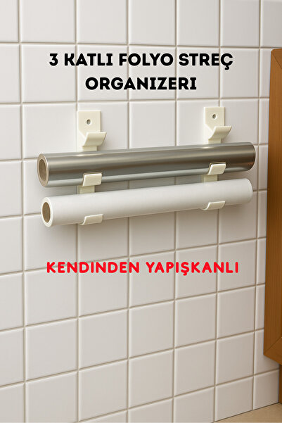 SUPERPUP STREÇ FOLYO RULO ORGANİZERİ 3 KATLI DÜZENLEYİCİ YAPIŞKANLI