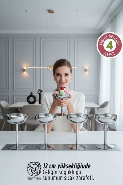 Transformacion مجموعة هايدي المكونة من 4 أوعية فاخرة للآيس كريم والتقديم من ا...