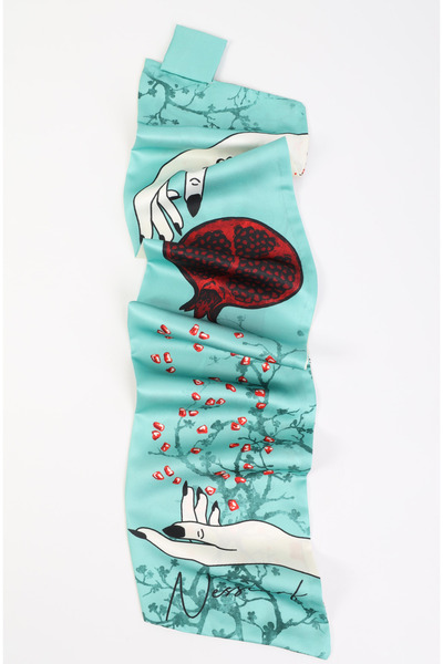 NESSCARF Eșarfă de gât cu model dublu 30x75 cm