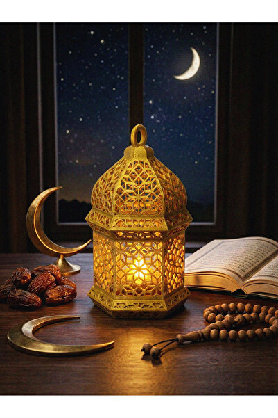 BUTİKSULTANS Dekoratif Ramazan Feneri - LED Mum Hediyeli (14 cm)
