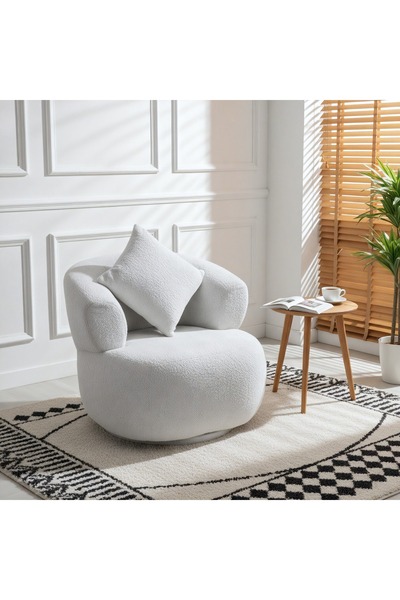 GLAMOURE HOME Living room chair upholstered in Velvet fabric