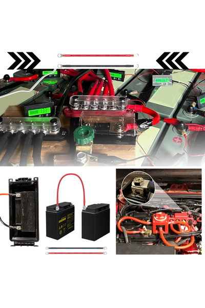 OEM Battery Power Cables (2 Pcs), Red and Black, 100% Copper, Length 2 m, Gau...