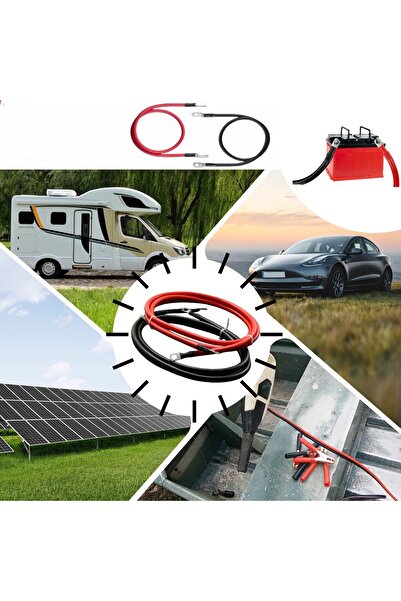 OEM Battery Power Cables (2 Pcs), Red and Black, 100% Copper, Length 3 m, Gau...