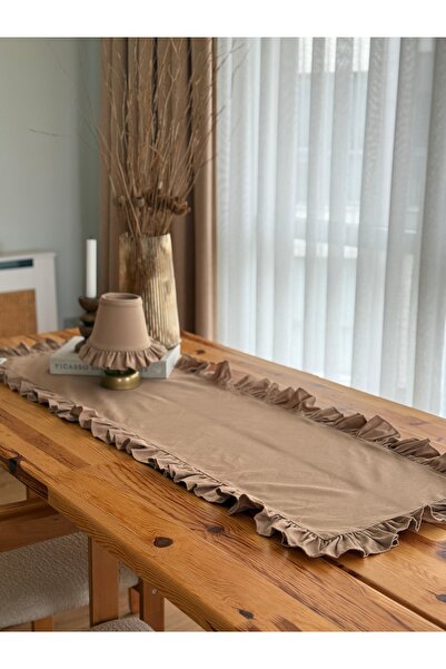 KaiAtelier Sienna Linen Dertsiz Ruffled Runner 50X150Cm