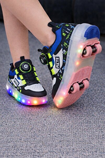 TÇ Tarz Çocuk Erkek Çocuk Işıklı Patenli Ayakkabı – Tekerlekli Kaykaylı Spor ...