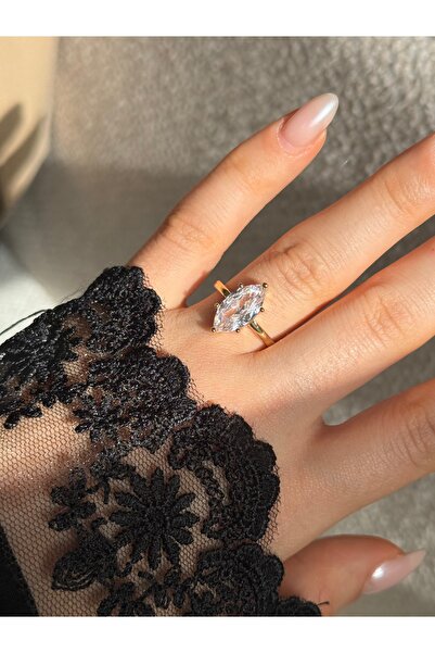HOUSEKİ Marquise Cut Large Drop Stone Ring Adjustable