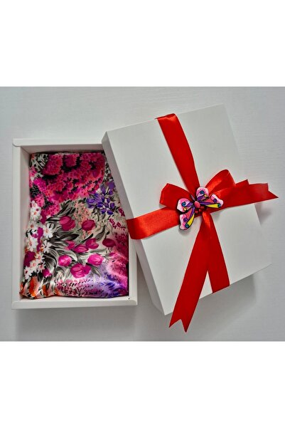 styleFlex Synthetic silk satin scarf set, in gift box + elegant brooch