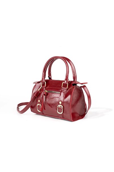 Beshora Wagner Burgundy Matte Women's Vintage Design Buckle Detailed Zippered...