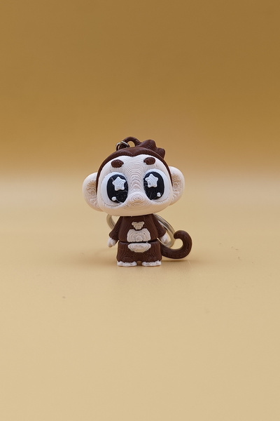 Rodopiva Yıldız Göz Maymun Anahtarlık - Hareketli Anahtarlık Çanta Süsü Charm