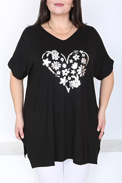 XL Modam Women's Black Lycra Viscose Plus Size Tunic