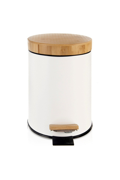 Other Metal waste bin with pedal, white, WHITELINE, 3 l