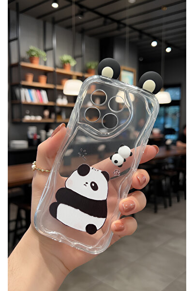 TechTrove Tecno Spark 30 Pro İçin Uyumlu 3D Kulaklı Sevimli Panda Figürlü Şef...