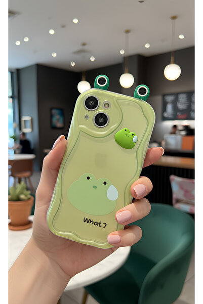 TechTrove حافظة هاتف مموجة بتصميم ضفدع أخضر لطيف ثلاثي الأبعاد متوافقة مع هات...