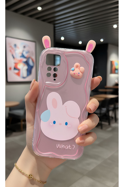 TechTrove Redmi Note 11 Pro İçin Uyumlu 3D Tavşan Kulaklı Tasarımlı Dalgalı K...