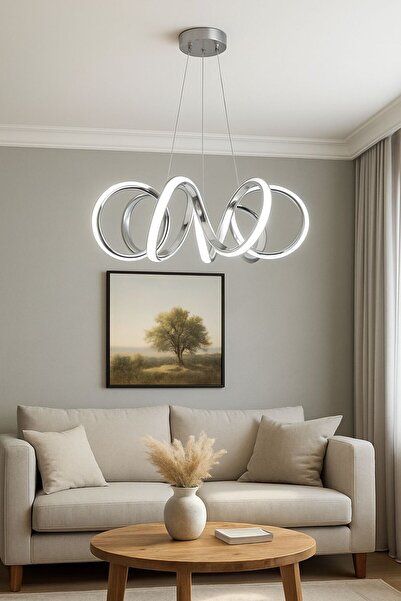 Empressco Spiral Model Krom Kaplama Metal Salon Mutfak Oturma Yatak Odası Mod...