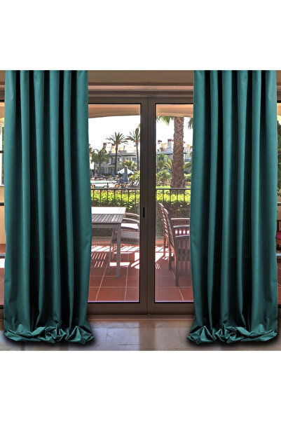Casasro Set of 2 curtains, 140x245cm, Lux Velvet 335gr/sqm, Turquoise
