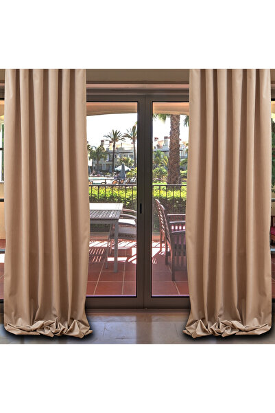 Casasro Set of 2 curtains, 140x245cm, Lux Velvet 335gr/sqm, Beige