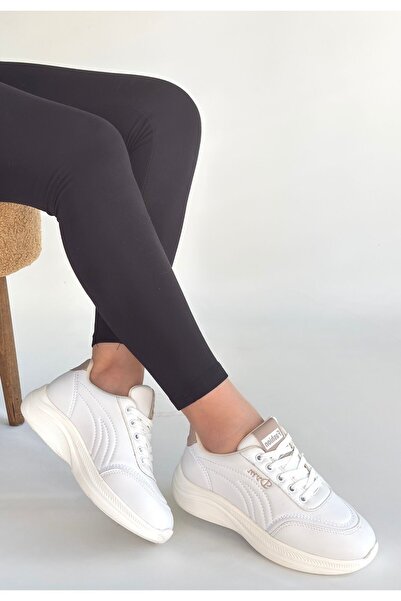 STUMBANNG Yejja White Leather Lace-Up Sneakers