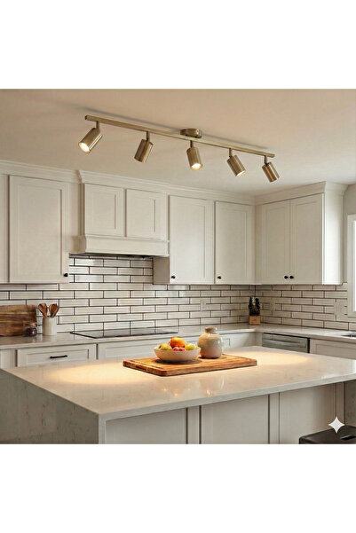 Empressco Lunia 5'li Oynar Başlıklı Eskitme Spot Avize - 75cm Modern Retro Mu...