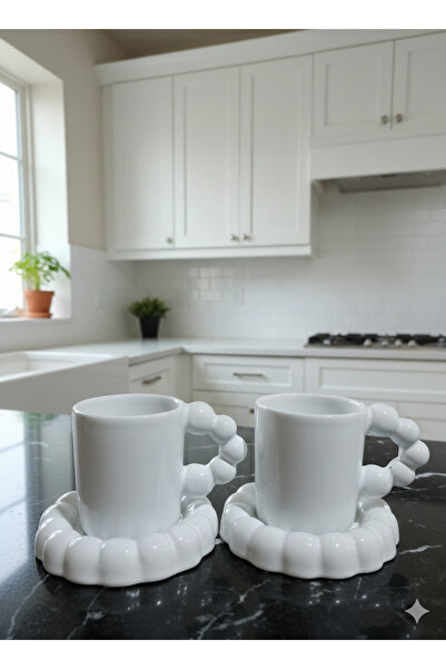 seda seramik Handmade Bubble Double Espresso, Lungo 4-Piece Coffee Cup Set fo...