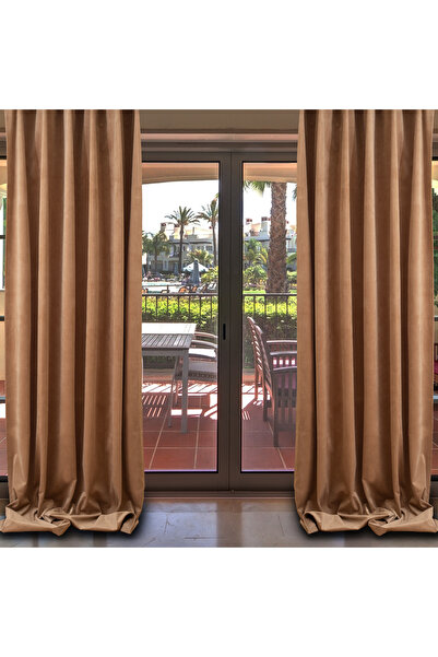 Casasro Set of 2 curtains, 140x245cm, Lux Velvet 335gr/sqm, Gold