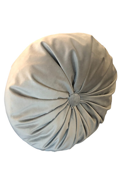 Casasro Perna Decorativa, Rotunda, Catifea Lux, Gri, 38cm