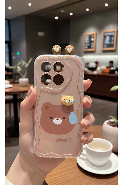 TechTrove Cute Confused Teddy Bear Figure Wavy Edge Design Case Compatible wi...