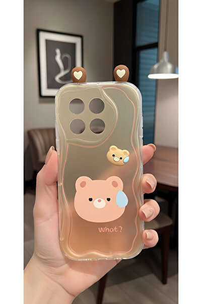 TechTrove Cute Confused Teddy Bear Figure Wavy Edge Design Case Compatible wi...