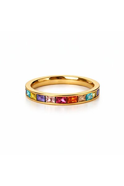 Archhazel Jewelery Renkli Taşlı Çelik Yüzük Kadın