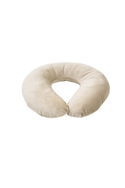 Casasro Perna de calatorie, Catifea, Bej, Dimensiune 33 x 33cm