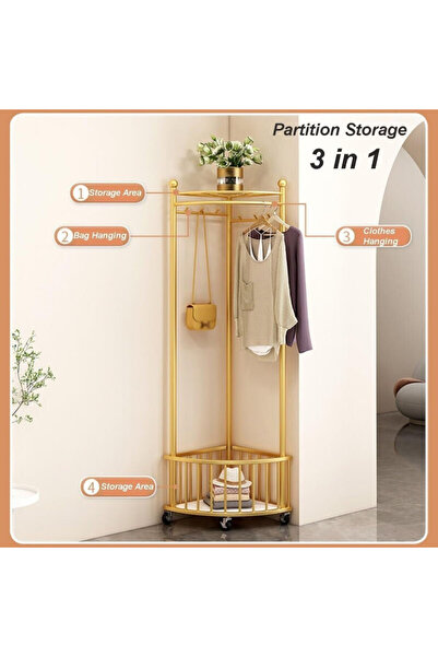 VIOSARP Suport de podea auriu 40 x 40 x 170 cm