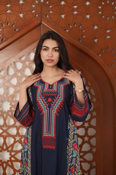 AFandina Shalki-style jalabiya with elegant traditional details R2026