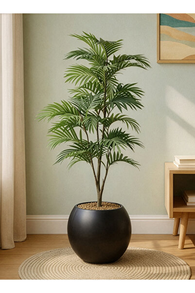 Cady One Artificial palm tree with a large pot, dense green leaves, 110 cm tall