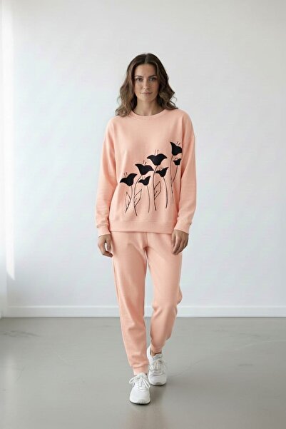 GÖKŞİN MODA Yavru Ağzı Velvet Tracksuit Set