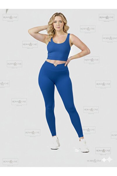 HUMAN LOVE Heart-Detail Leggings and Strappy Crop Top