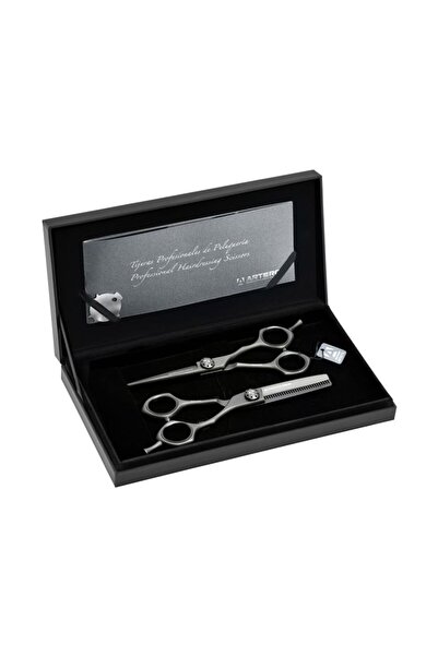 Artero Set Set Scissors + Barber's Tongs Black Intense 5,5'