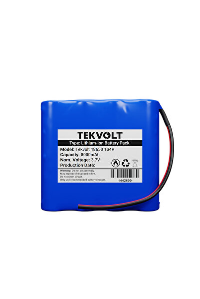 tekvolt güvenli batarya çözümleri 3.7V 8000mAh Li-ion Batarya - 1S4P - BMS De...