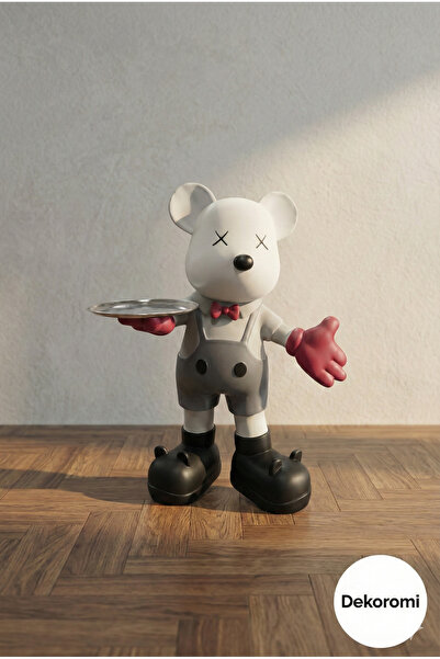 Dekoromi Tepsili Mickey Mouse Sunumluk Dekoratif Heykel (65x45cm)