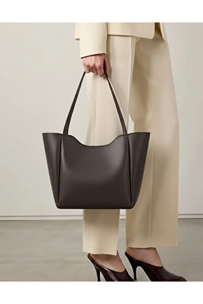 Parspera Kadın VModel Shopper Suni Deri Büyük Boy Omuz Çantası & El Çantası -...