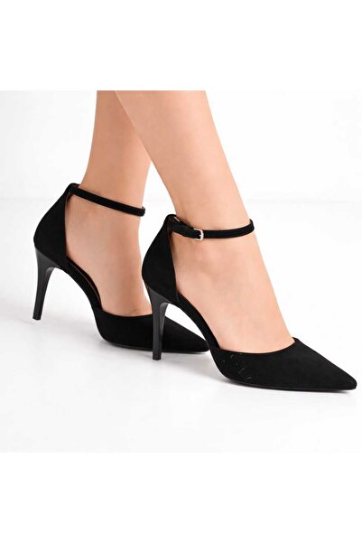 markasende Сребърни черни сатенени обувки с висок ток и заострени върхове за ...