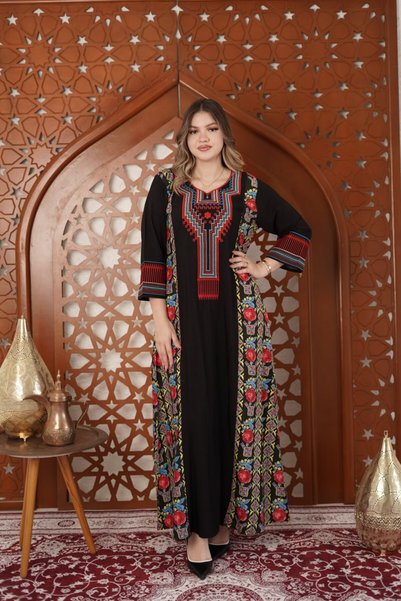 AFandina Shalki-style jalabiya with elegant traditional details R2026