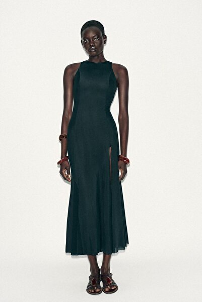 Butik Allbucks Zr Long Tulle Lining Long Dress with Golded Detail Abzra3740